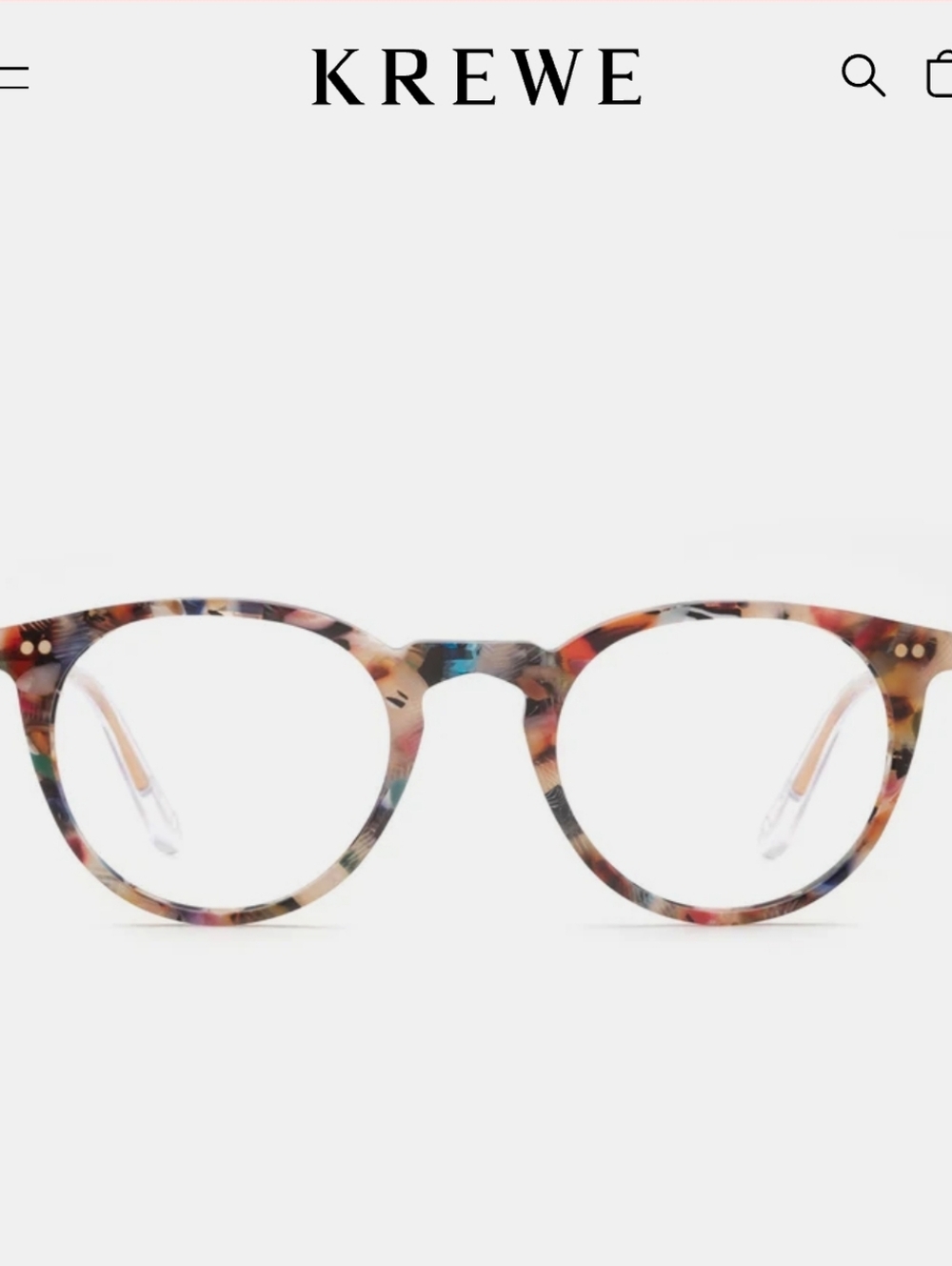 KREWE Round Multicolor Tortoise Acetate Glasses